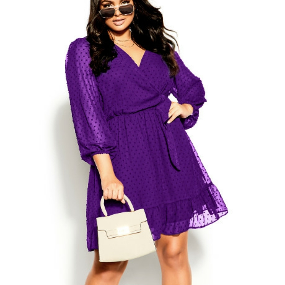 City Chic Wild Dobby dress- petunia. 16 W. New in package.